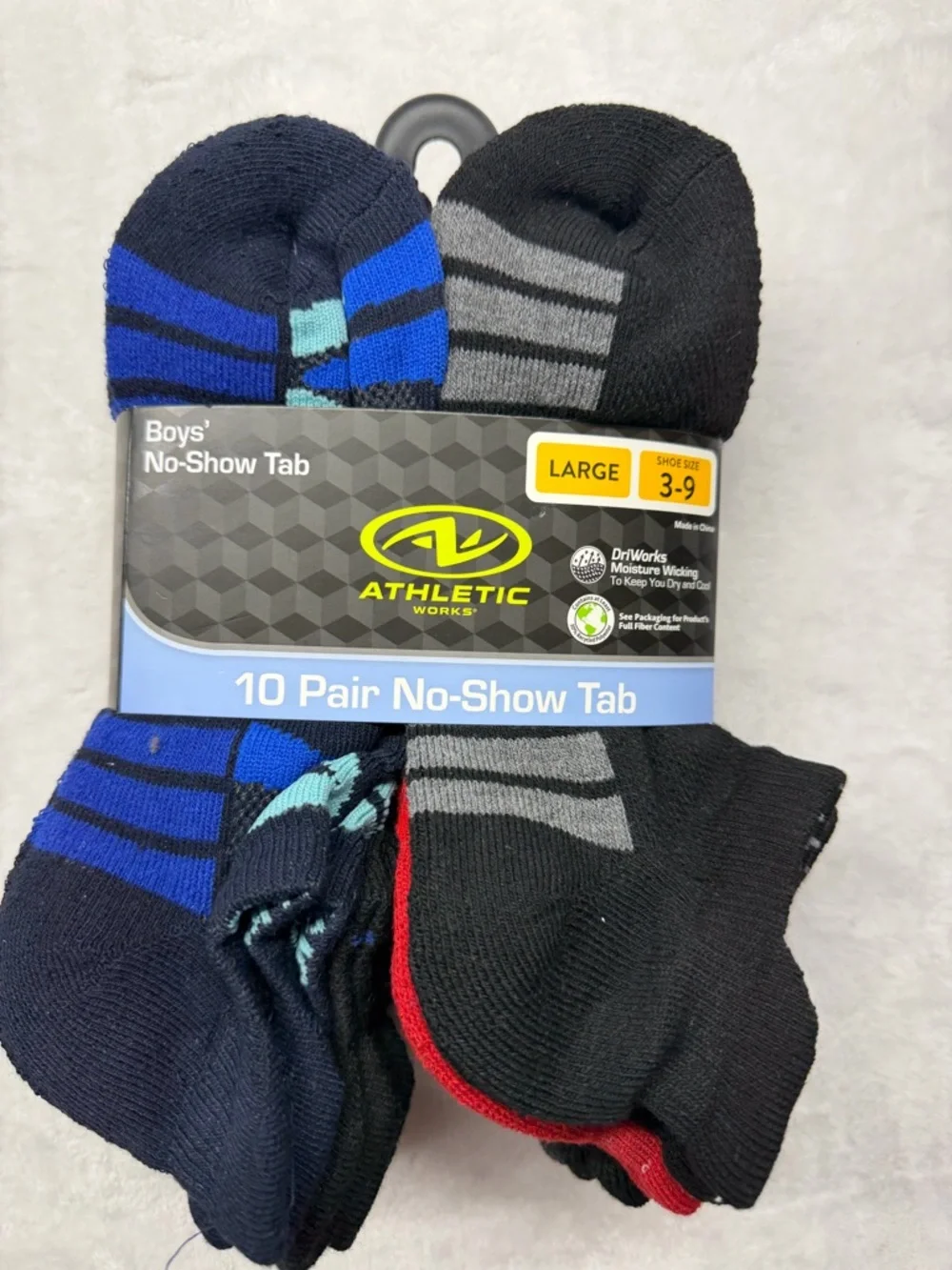 Nickelodeon Boys No-Show Socks - Black, Blue, Green, White, Yellow - 10 Pack